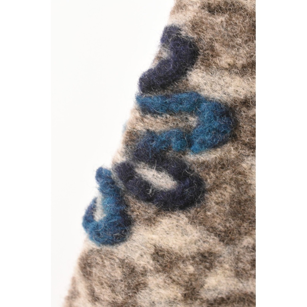Charlotte & Louis Wool Blend Sweater Coat Women XL Gray Blue Animal Print Floral - Picture 6 of 10